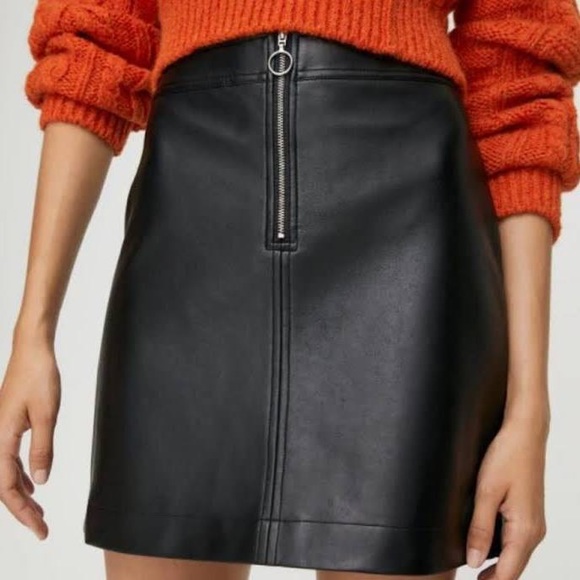 Aritzia Black Leather Skirt - Picture 5 of 5